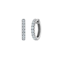 EcoLove 1 CTW Diamond Hoop Earrings in Sterling Silver