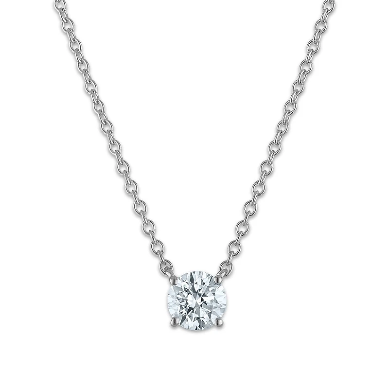 EcoLove 1/2 CTW Lab Grown Diamond Solitaire 18-inch Necklace in Sterling Silver