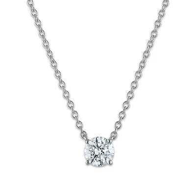 EcoLove 1/2 CTW Lab Grown Diamond Solitaire 18-inch Necklace in Sterling Silver