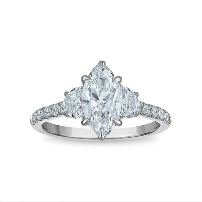 Signature EcoLove 1 CTW Lab Grown Diamond Anniversary Ring in 14KT White Gold