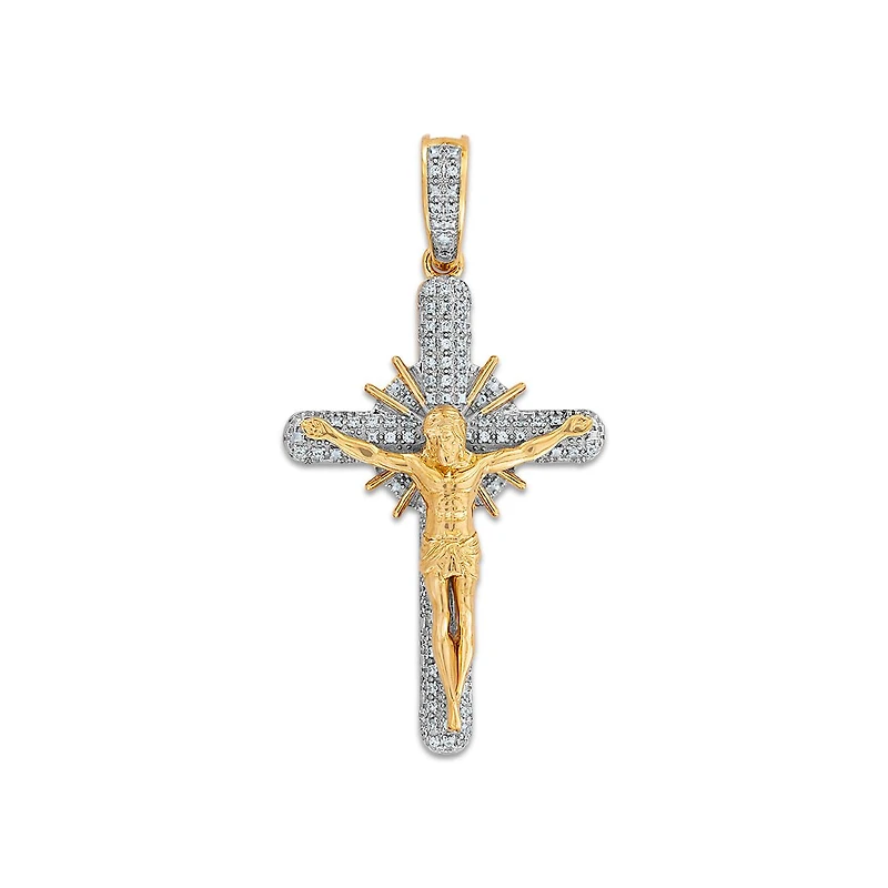 Titán by Adrian Gonzalez 1/5 CTW Lab Grown Diamond Crucifix Pendant. Chain Not Included.