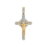 Titán by Adrian Gonzalez 1/5 CTW Lab Grown Diamond Crucifix Pendant. Chain Not Included.