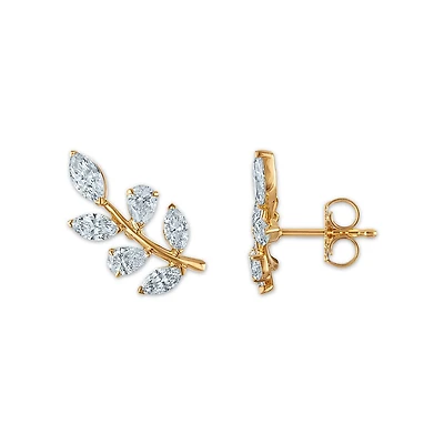 EcoLove 2 CTW Lab Grown Diamond Earrings in 10KT Yellow Gold