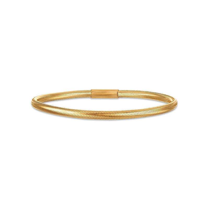 14KT Yellow Gold 7-inch 3.5MM Flexible Mesh Bangle Bracelet