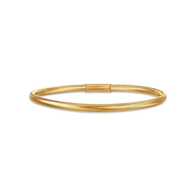 14KT Yellow Gold 7-inch 3.5MM Flexible Mesh Bangle Bracelet