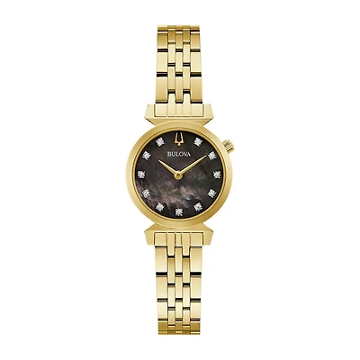 Bulova Womens Classic Goldtone Diamond Accent.  97P173