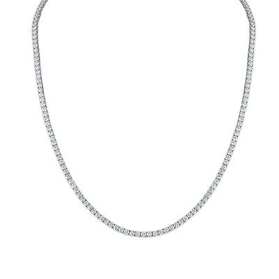 Red Hot Deal 10 CTW Round Lab Grown Diamond 18-inch Tennis Necklace in 10KT White Gold