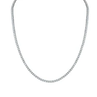 Red Hot Deal 10 CTW Round Lab Grown Diamond 18-inch Tennis Necklace in 10KT White Gold