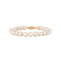 6MM Pearl 7.5-inch Bracelet in 14KT Yellow Gold