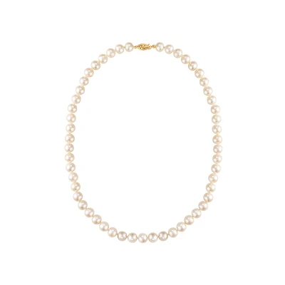 7MM Pearl Strand 18-inch Necklace in 14KT Yellow Gold