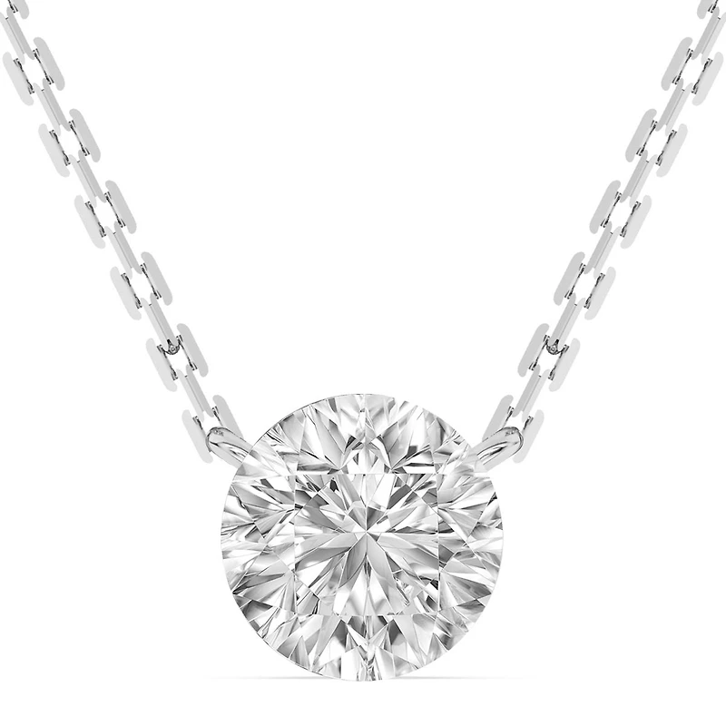 Signature EcoLove 1 CTW 100 Facet Centurion Lab Grown Diamond Solitaire 18-inch Necklace in 14KT White Gold