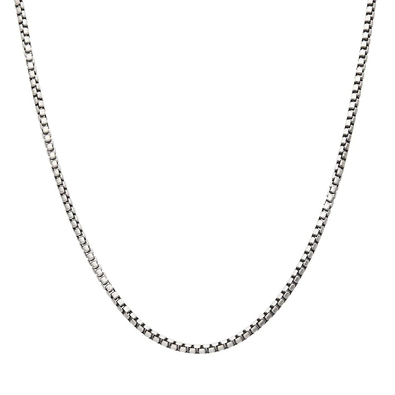 Inox 24-inch 3.6MM Sterling Silver Brushed Satin Finish Box Chain