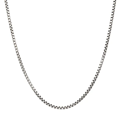 Inox 24-inch 3.6MM Sterling Silver Brushed Satin Finish Box Chain
