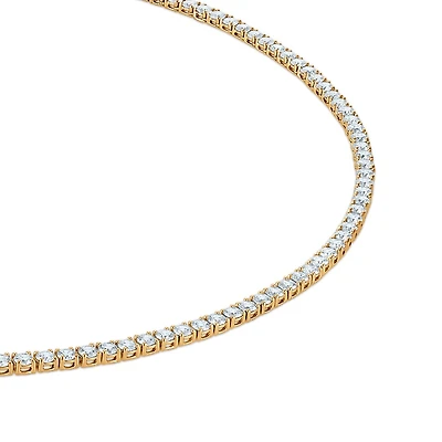 Red Hot Deal 10 CTW Round Lab Grown Diamond 18-inch Tennis Necklace in 10KT Yellow Gold