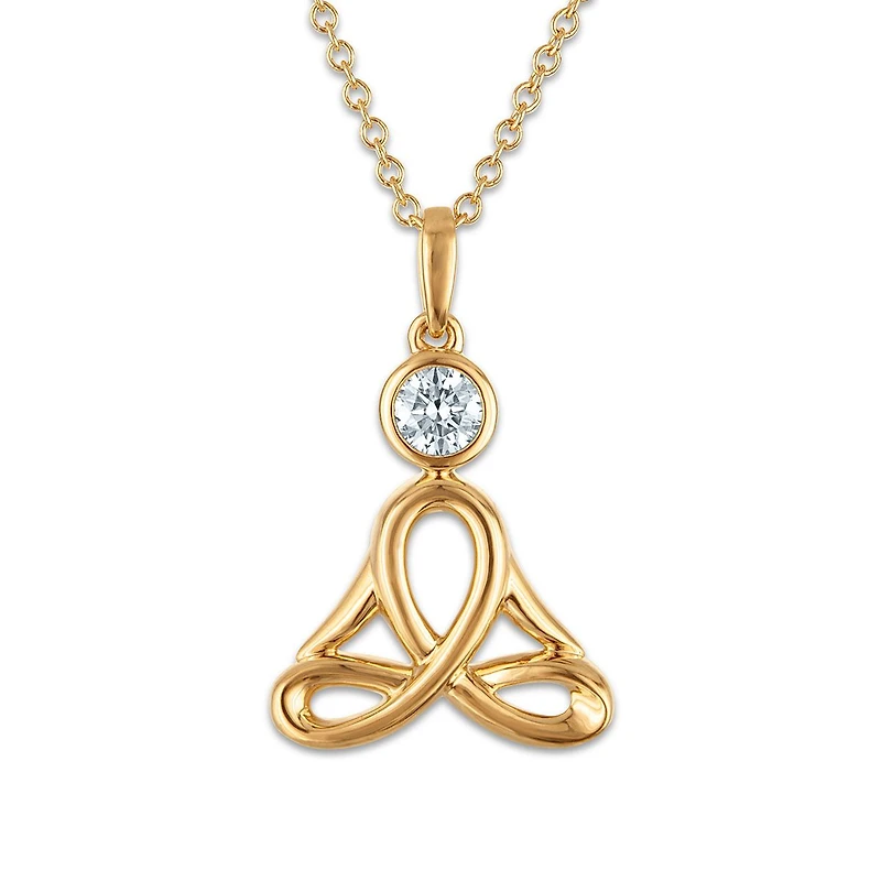 EcoLove 1/5 CTW Lab Grown Diamond 18-inch Pendant in Yellow Gold Plated Sterling Silver