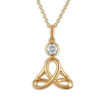 EcoLove 1/5 CTW Lab Grown Diamond 18-inch Pendant in Yellow Gold Plated Sterling Silver