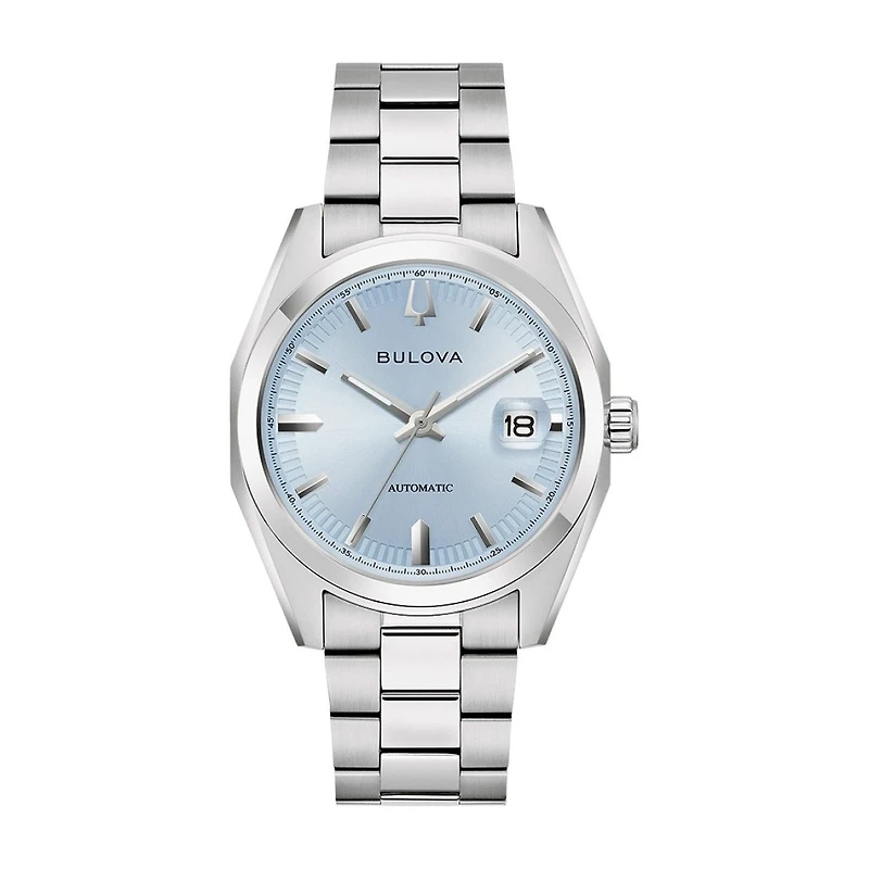 Bulova Light Blue Dial  Stainless Steel Bracelet Surveyor. 96B469