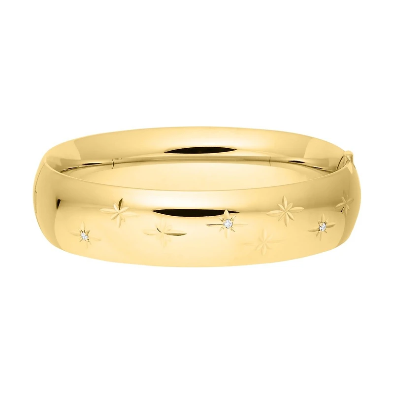 14KT Gold Filled 7-inch 16MM Hinged Bangle Bracelet