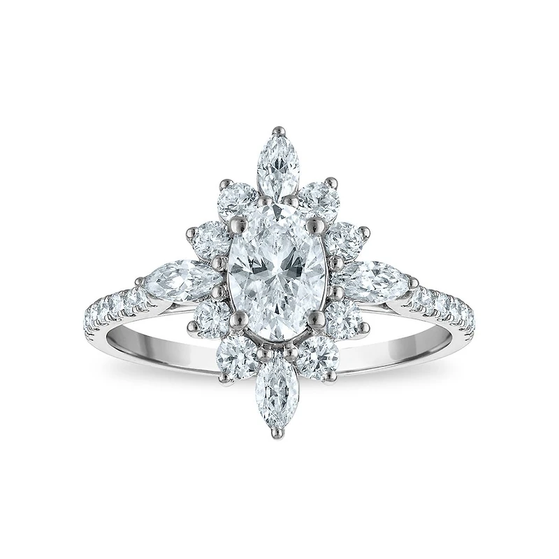 EcoLove 1-1/4 CTW Lab Grown Diamond Ballerina Ring in 10KT Yellow Gold