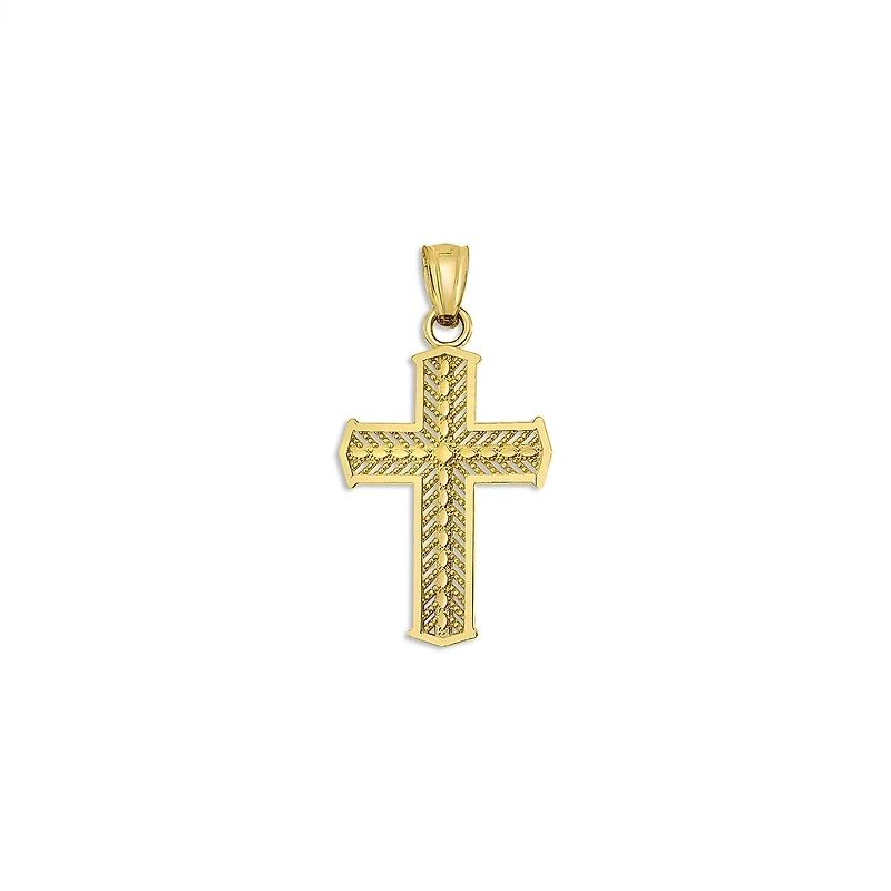 10KT Yellow Gold 21X13MM Cross Pendant. Chain Not Included.