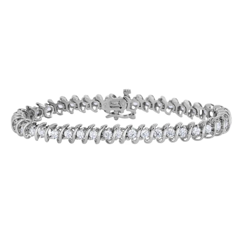 2 CTW Natural Diamond 7-inch Tennis Bracelet in 10KT White Gold