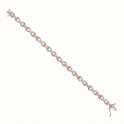 1/10 CTW Natural Diamond Infinity 7-inch Bracelet in Sterling Silver