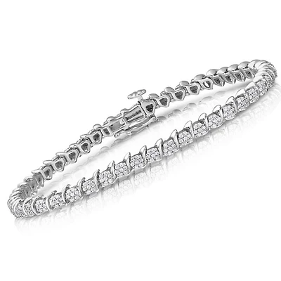 1 CTW Natural Diamond 7-inch Tennis Bracelet in 10KT White Gold