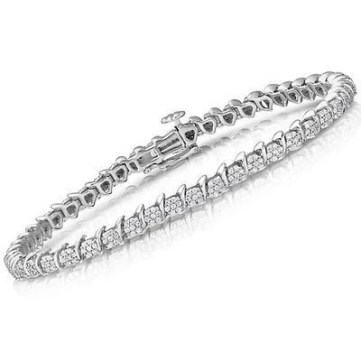 1-1/2 CTW Natural Diamond 7-inch Tennis Bracelet in 10KT White Gold