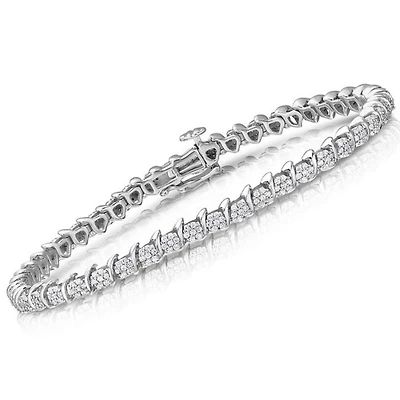 2 CTW Natural Diamond 7-inch Tennis Bracelet in 10KT White Gold
