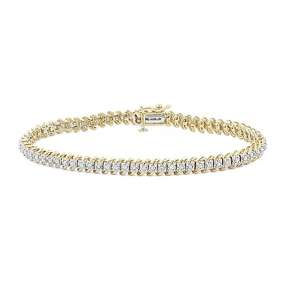 1 CTW Natural Diamond 7-inch Tennis Bracelet in 10KT Yellow Gold