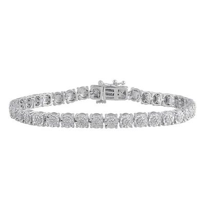1/4 CTW Natural Diamond 7-inch Tennis Bracelet in Sterling Silver