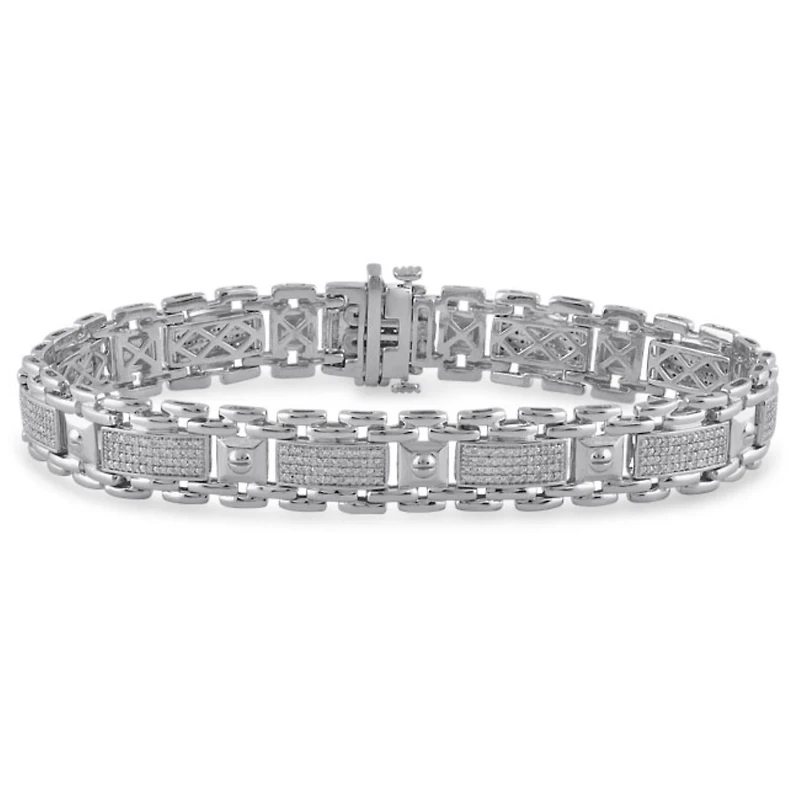 1/2 CTW Natural Diamond 8.5-inch Bracelet in Sterling Silver