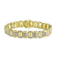 1/2 CTW Natural Diamond 8.5-inch Bracelet in Gold Plated Sterling Silver