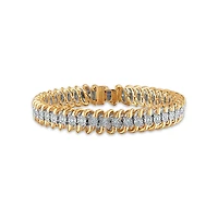 1 CTW Natural Diamond 7.5-inch Tennis Bracelet in 10KT Yellow Gold Plated Sterling Silver