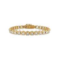 1 CTW Natural Diamond 7.5-inch Tennis Bracelet in 10KT Yellow Gold Plated Sterling Silver
