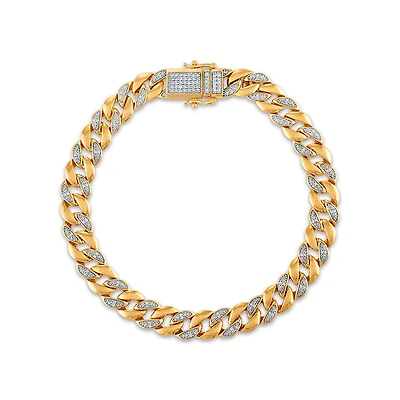 1/2 CTW Natural Diamond Miami Cuban Link 8.5-inch Bracelet in 10KT Yellow Gold