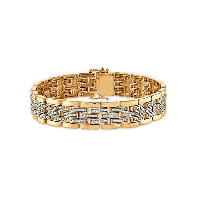 1/3 CTW Natural Diamond 7.25-inch Bracelet in Yellow Gold Plated Sterling Silver