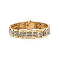 1/3 CTW Natural Diamond 7.25-inch Bracelet in Yellow Gold Plated Sterling Silver