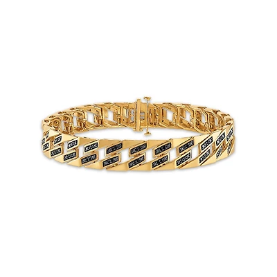 1 CTW Natural Diamond Fashion 8.5-inch Bracelet in Gold Plated Sterling Silver