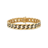 1 CTW Natural Diamond Fashion 8.5-inch Bracelet in Gold Plated Sterling Silver