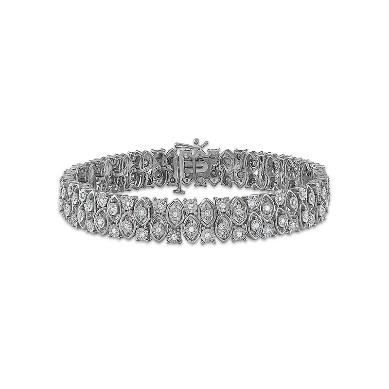 1 CTW Natural Diamond 7.25-inch Tennis Bracelet in Sterling Silver