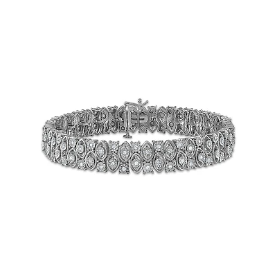 1 CTW Natural Diamond 7.25-inch Tennis Bracelet in Sterling Silver