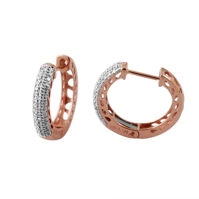 1/4 CTW Natural Diamond Hoop Earrings in 10KT Rose Gold