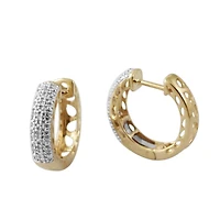 1/10 CTW Natural Diamond Hoop Earrings in 10KT Yellow Gold