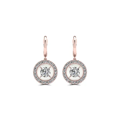 1/3 CTW Natural Diamond Drop & Dangle Earrings in 10KT Rose Gold