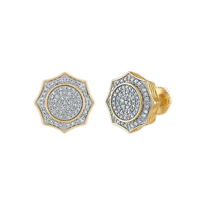 1/2 CTW Natural Diamond Fashion Stud Earrings in 10KT Yellow Gold