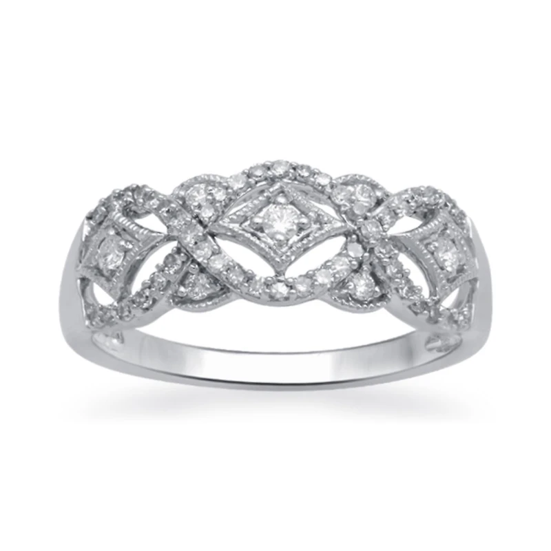 1/3 CTW Natural Diamond Ring in 10KT White Gold