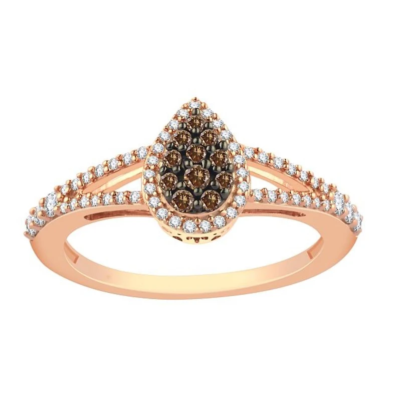 Mochaccino 3/8 CTW Natural Diamond Ring in 10KT Rose Gold