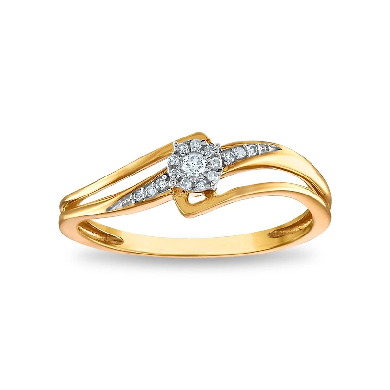 1/12 CTW Natural Diamond Ring in 10KT Yellow Gold