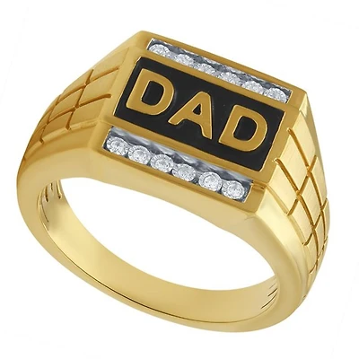 1/12 CTW Natural Diamond Dad Ring in 10KT Yellow Gold